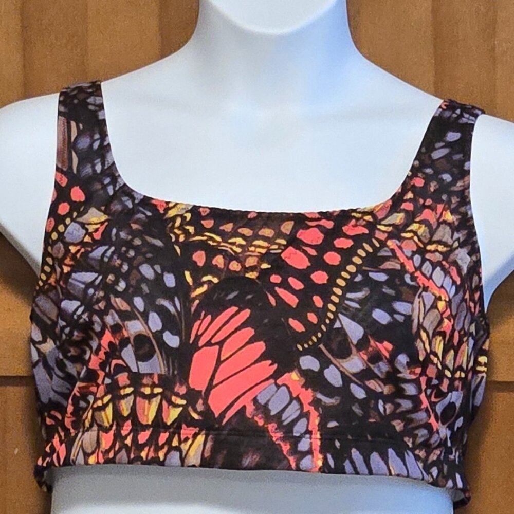 YITTY Mesh Me Smoothing Midi Bralette – 3X, Neon Pink Buttafly (Rare Print)